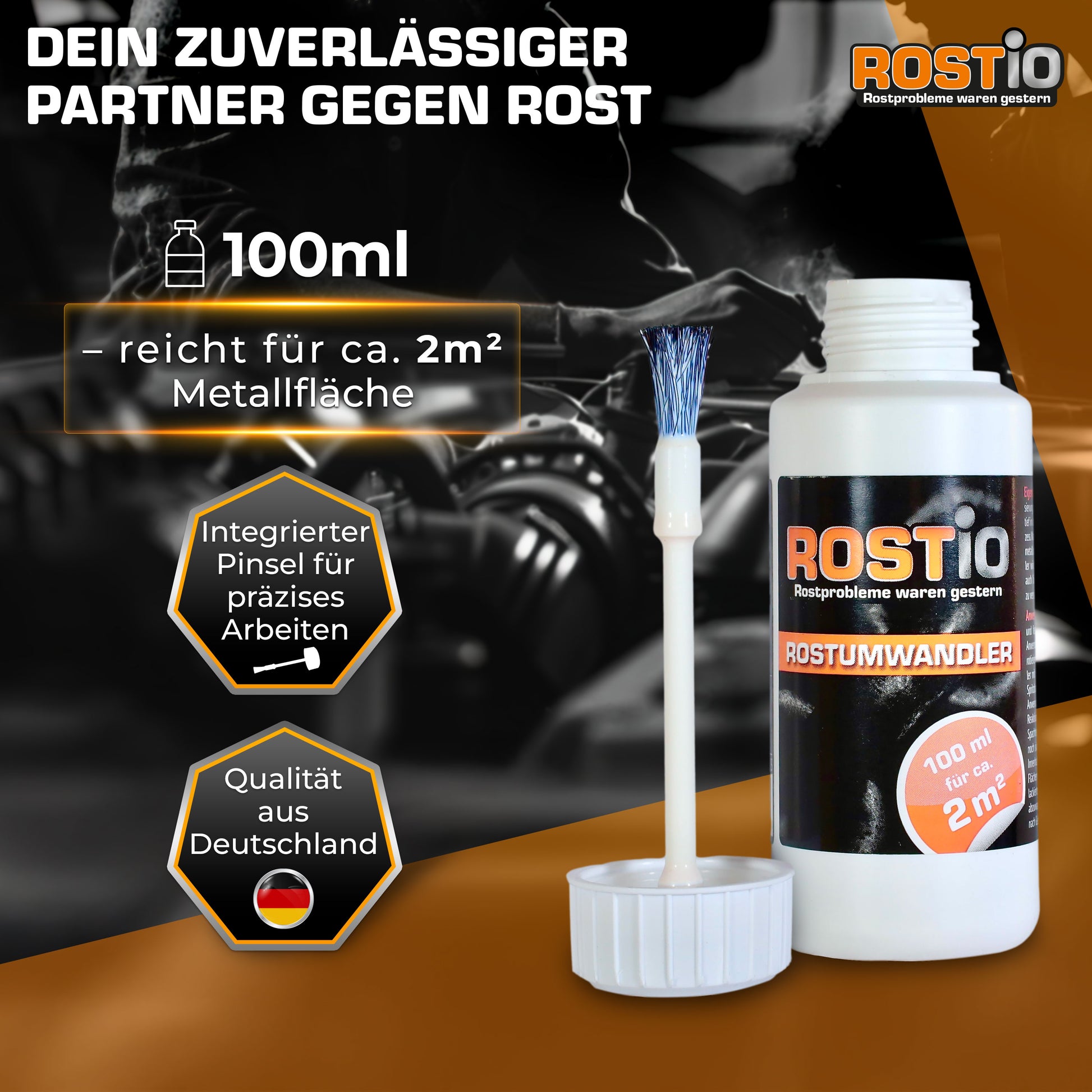 ROSTIO Rostumwandler 100 ml mit Pinsel Rostkonverter B0CJS1PQYV.PT01
