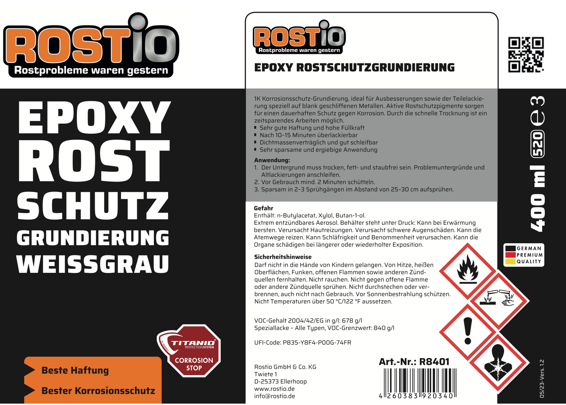 ROSTIO Epoxy Grundierung Rostschutzgrundierung weißgrau R8401_2