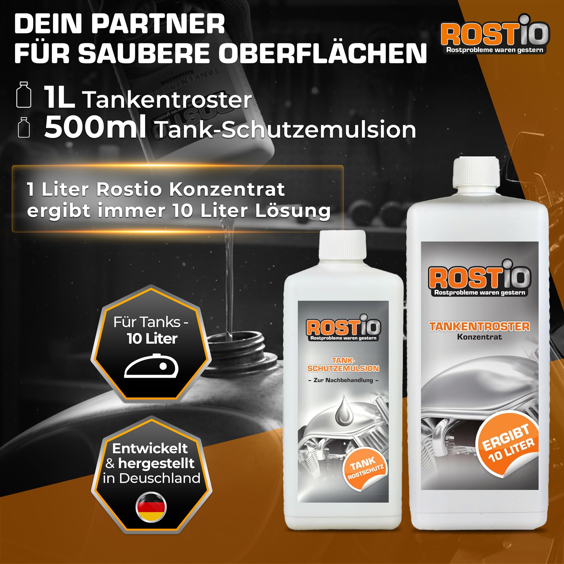 ROSTIO Tankentroster 1 Liter plus Tank - Schutzemulsion B019U5T9K2.PT01