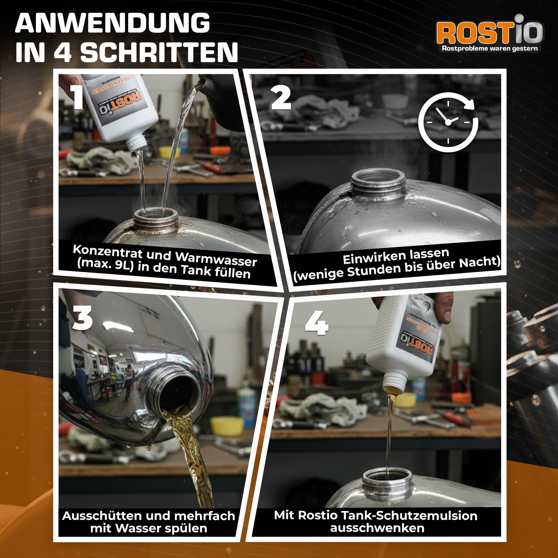 ROSTIO Tankentroster 1 Liter plus Tank - Schutzemulsion B019U5T9K2.PT02