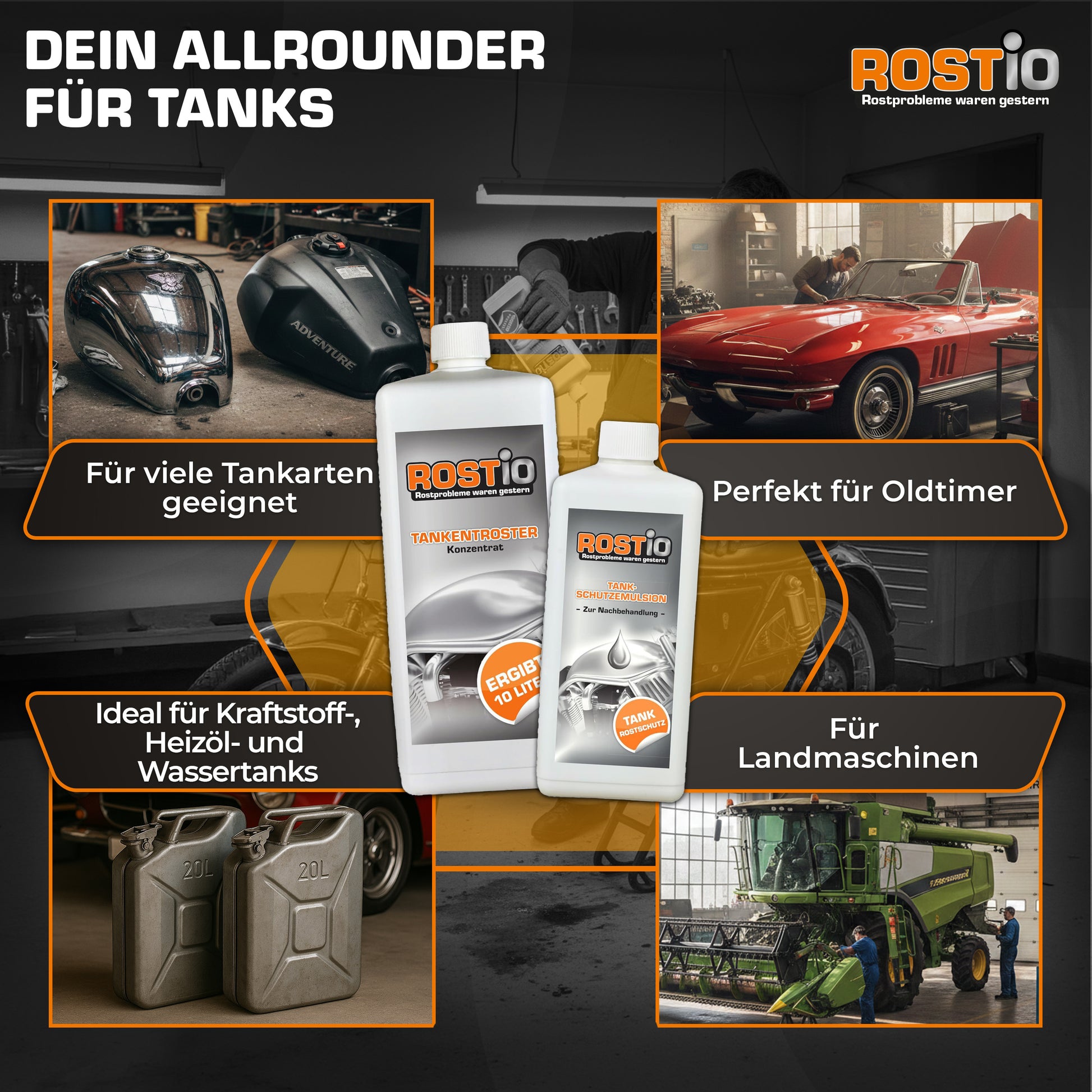 ROSTIO Tankentroster 1 Liter plus Tank - Schutzemulsion B019U5T9K2.PT05