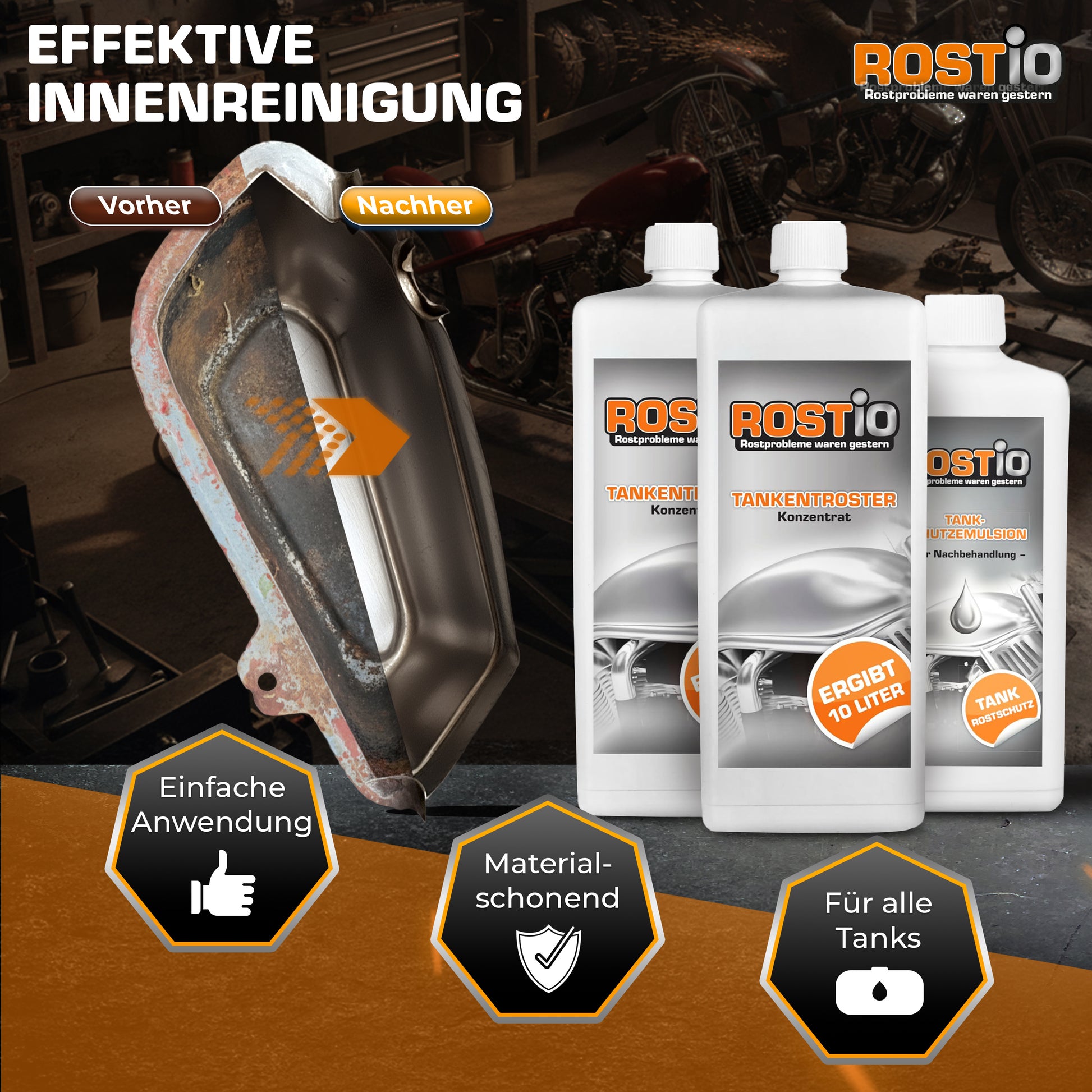 ROSTIO Tankentroster Set - 2 x 1 Liter Konzentrat + 500ml Tank-Schutzemulsion B019U8CPL4.PT03