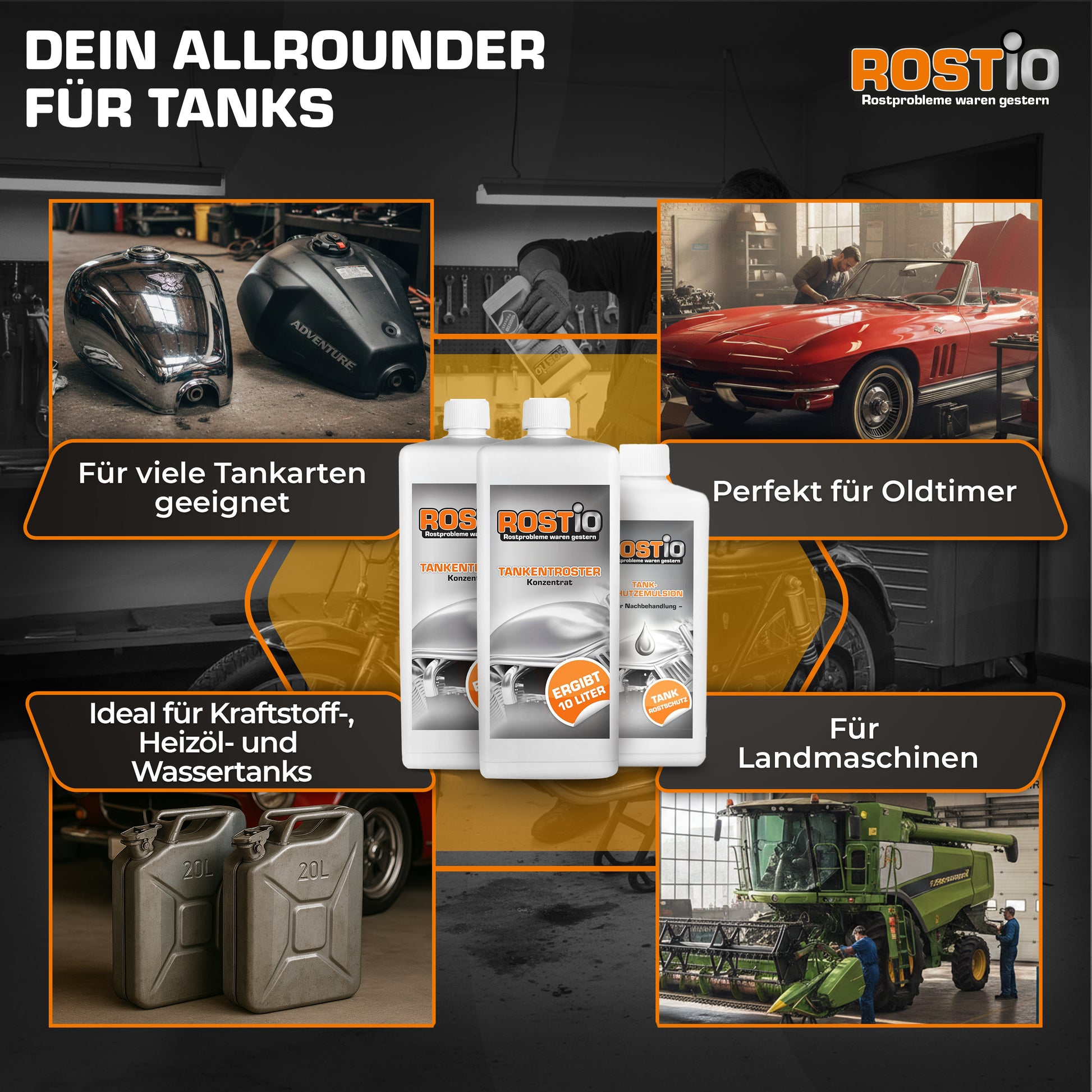 ROSTIO Tankentroster Set - 2 x 1 Liter Konzentrat + 500ml Tank-Schutzemulsion B019U8CPL4.PT05