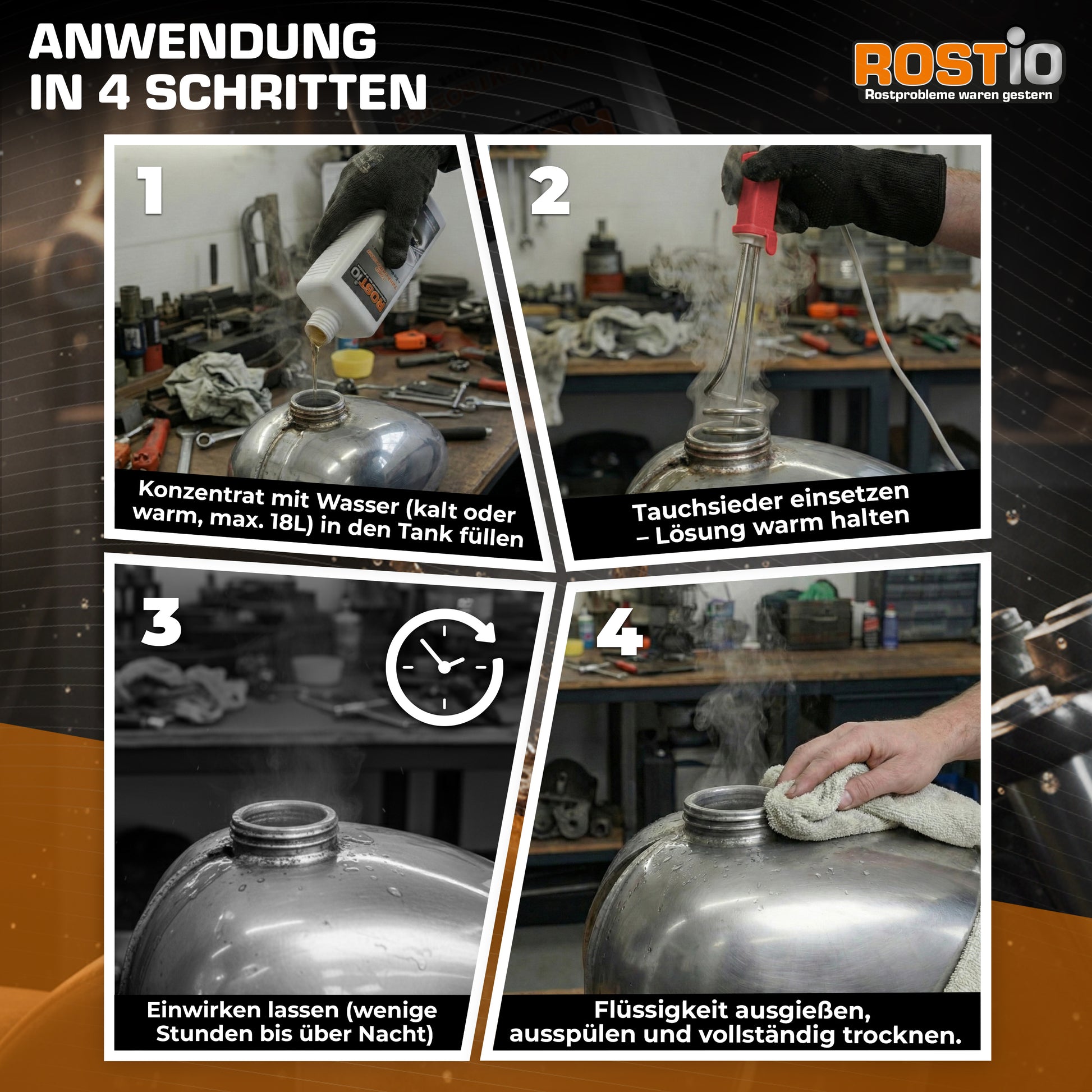 ROSTIO Tankentroster Set - 2 x 1 Liter Konzentrat mit Tauchsieder B01N4CM9BJ.PT02