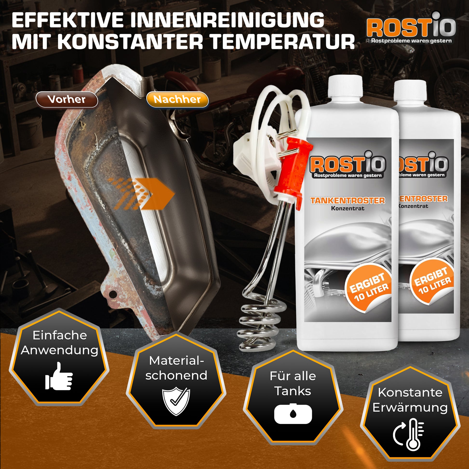 ROSTIO Tankentroster Set - 2 x 1 Liter Konzentrat mit Tauchsieder B01N4CM9BJ.PT03