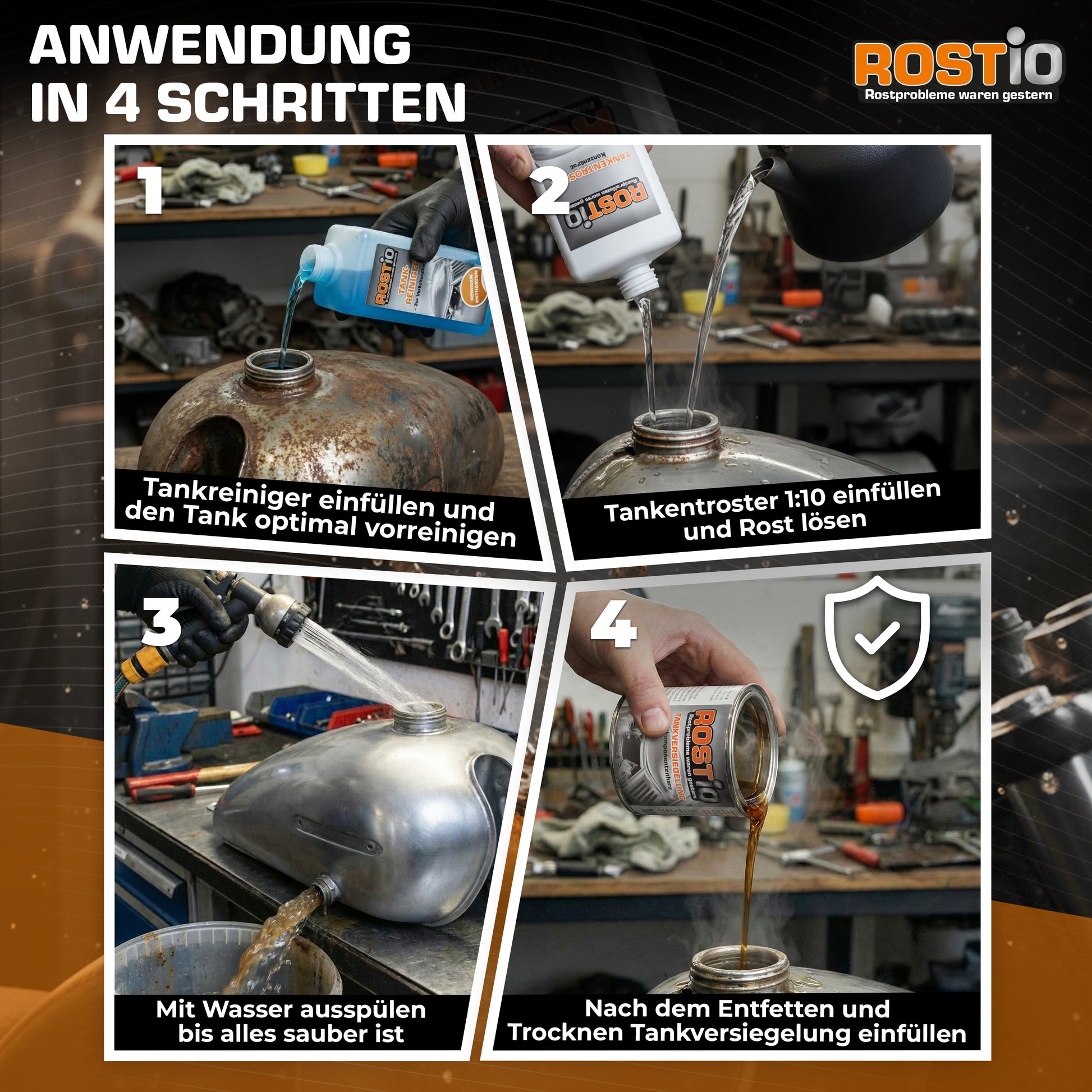 ROSTIO Tankentroster Set - 2 x 1 Liter Konzentrat + 250ml Tankversiegelung B0BTB48NP7.PT02