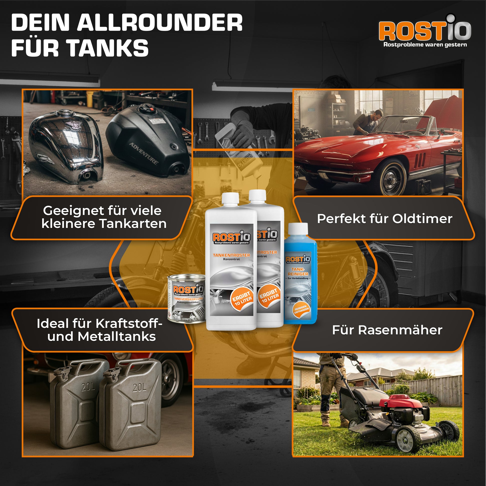 ROSTIO Tankentroster Set - 2 x 1 Liter Konzentrat + 250ml Tankversiegelung B0BTB48NP7.PT05