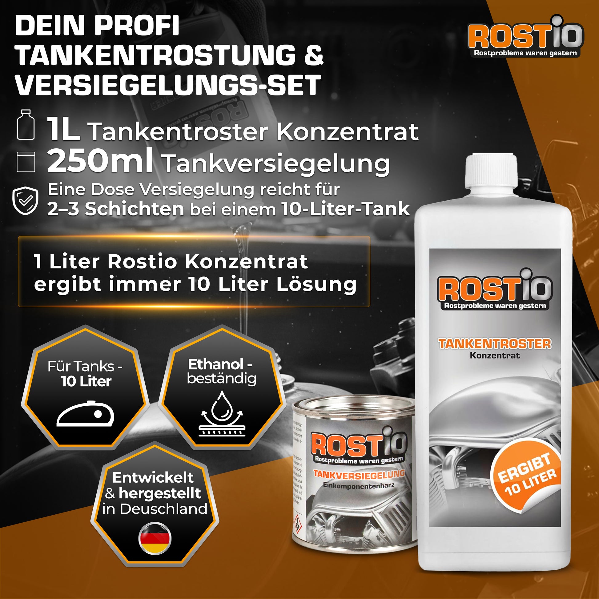 ROSTIO Tankentroster 1 Liter plus Tankversiegelung Set B0BV31QLY7.PT01