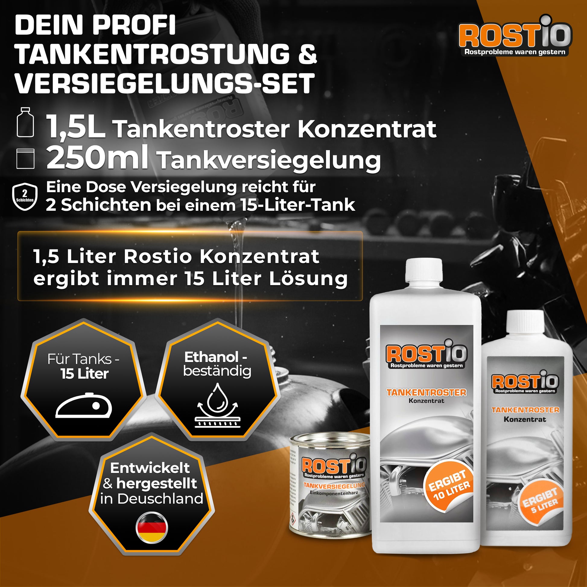 1,5 Liter Tankentroster plus 250ml Tankversiegelung Set B0CD61693H.PT01