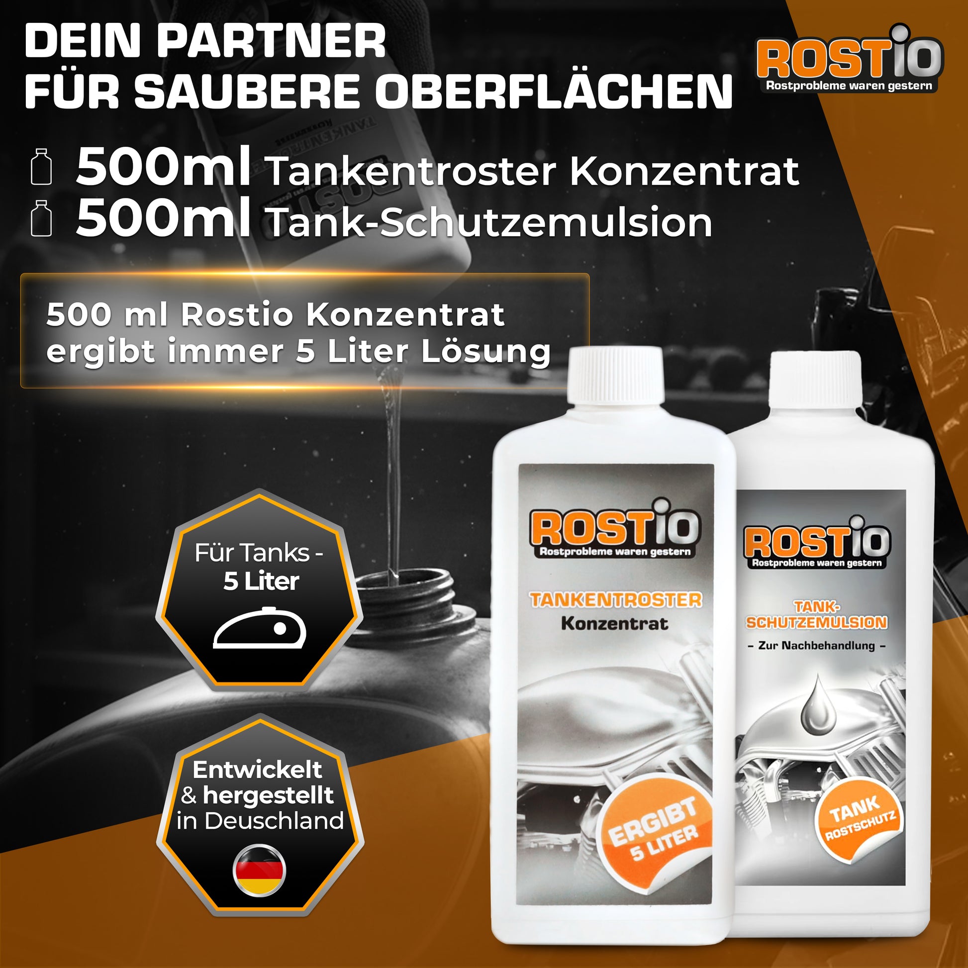 ROSTIO Tankentroster 500 ml plus 500ml Tank - Schutzemulsion B0CDCJ9FRH.PT01