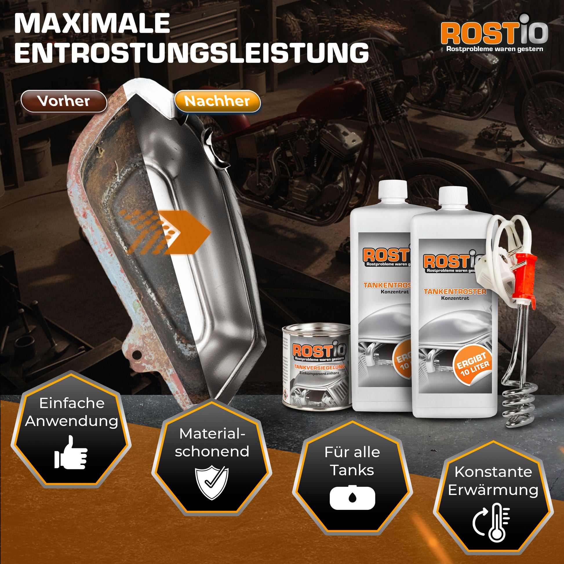 2 Liter Tankentroster plus 250ml Tankversiegelung plus Tauchsieder Tanksanierungs-Set B0CGLN8BYW.PT03