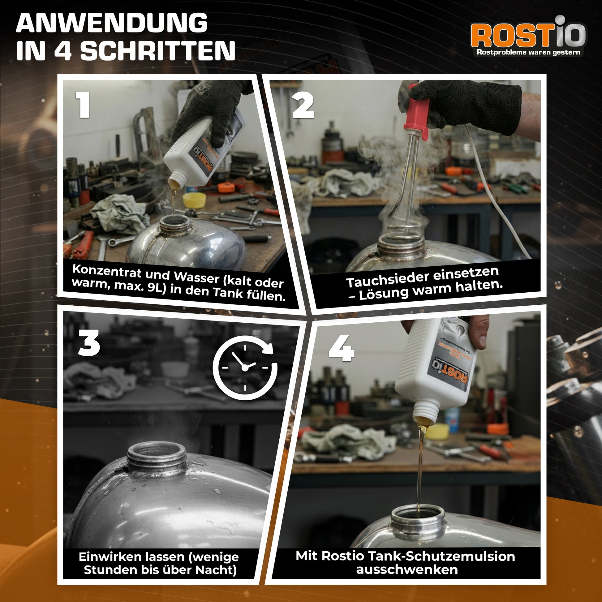 1 Liter Tankentroster plus 500ml Tank-Schutzemulsion plus Tauchsieder Tanksanierungs-Set B0CGLNP182.PT02