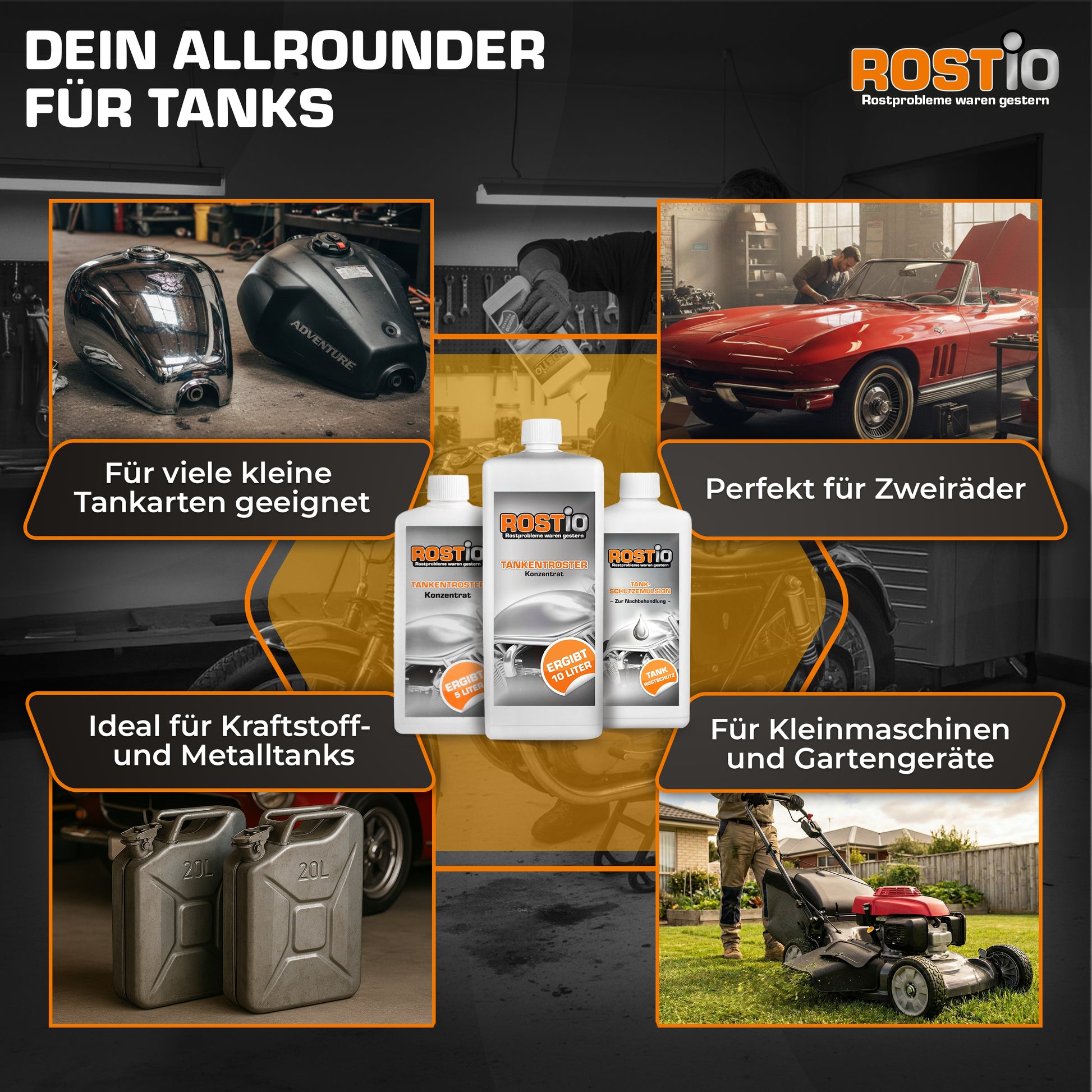 ROSTIO Tankentroster 1,5 Liter plus 500ml Tank - Schutzemulsion BB0CD5YXTFQ.PT05