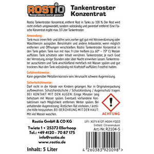 ROSTIO Tankentroster Konzentrat 5 Liter plus 2 x 500 ml Tank - Schutzemulsion Set R2109-5_1