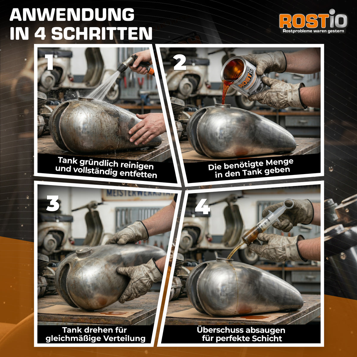 ROSTIO Tankversiegelung Set 250 ml mit Flexi-Absaugspritze R2114-2.PT02