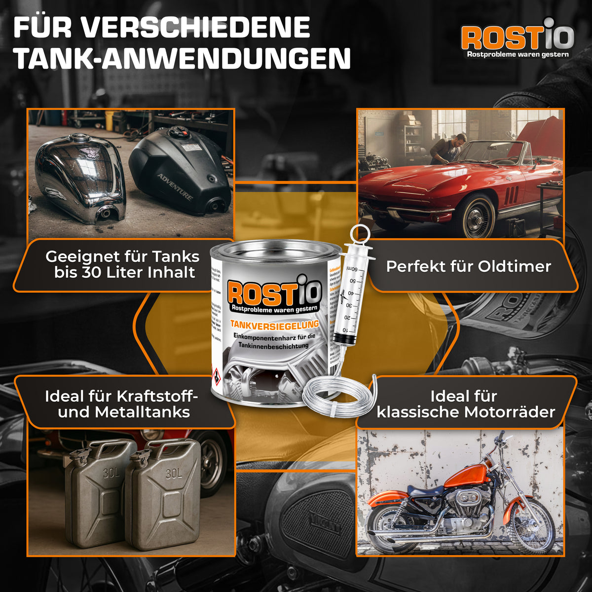 ROSTIO Tankversiegelung Set 250 ml mit Flexi-Absaugspritze R2114-2.PT05