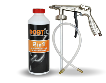 Hohlraumpistole UBS-Pistole plus 1 Liter Rostio 2in1 Rostumwandler und Konservierung R2122_4