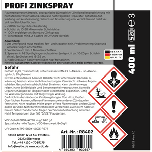 ROSTIO Profi Zinkspray & Zinkgrundierung R8402_1