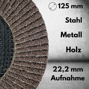 5 x ROSTIO Fächerscheibe ø 125 mm Stahl & Metall R9505-S40_1