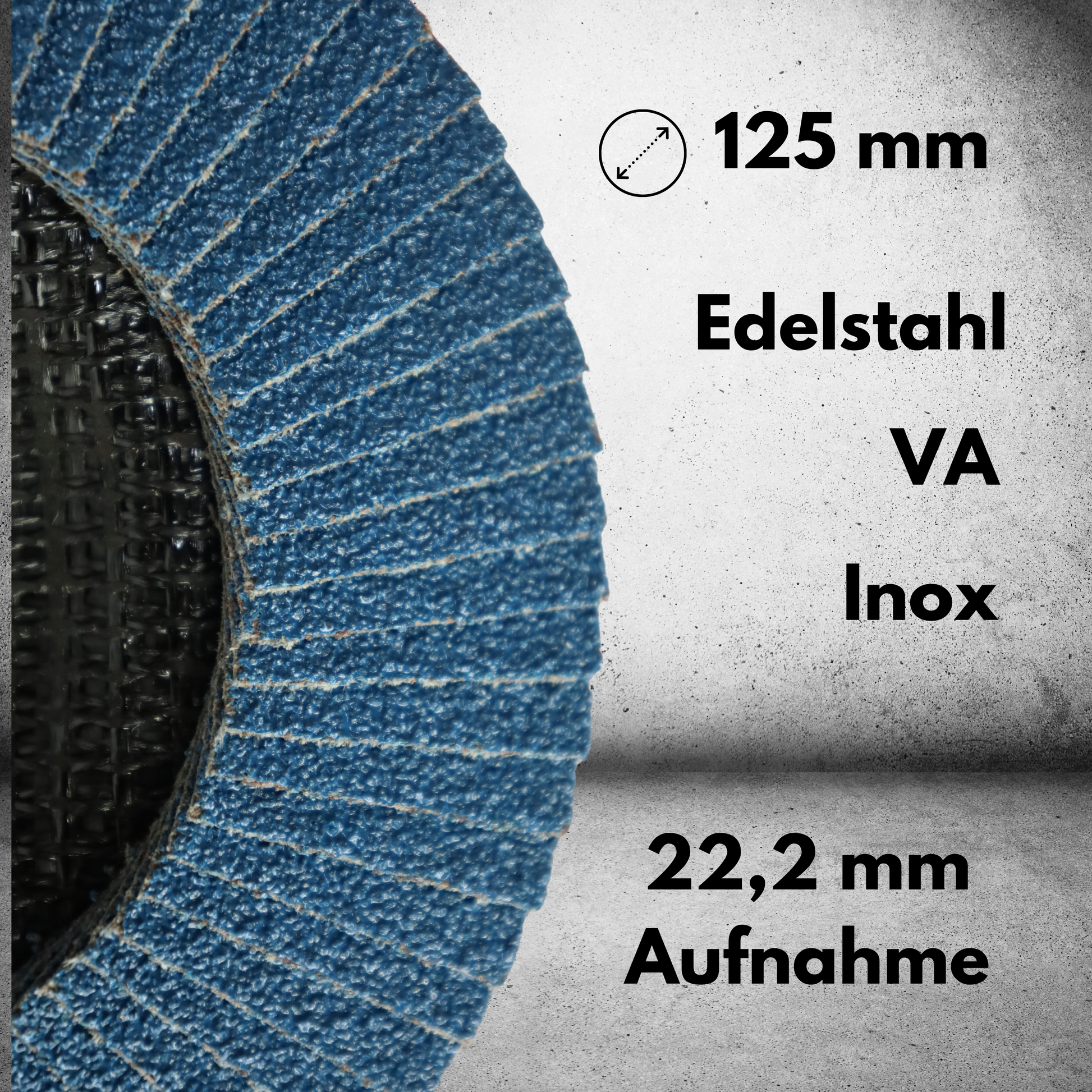 ROSTIO 20x Fächerscheiben 125mm Edelstahl, Inox, Fächer-Schleifscheibe, Zirkonkorund blau für Flex/Winkelschleifer ZA_alle