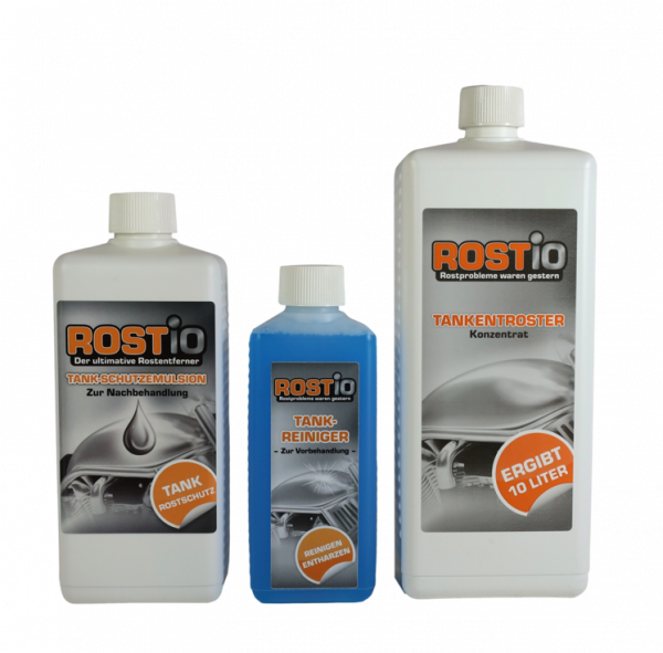 1 Liter Tankentroster plus 500ml Tankreiniger und 500ml Tank-Schutzemulsion Tanksanierungs-Set