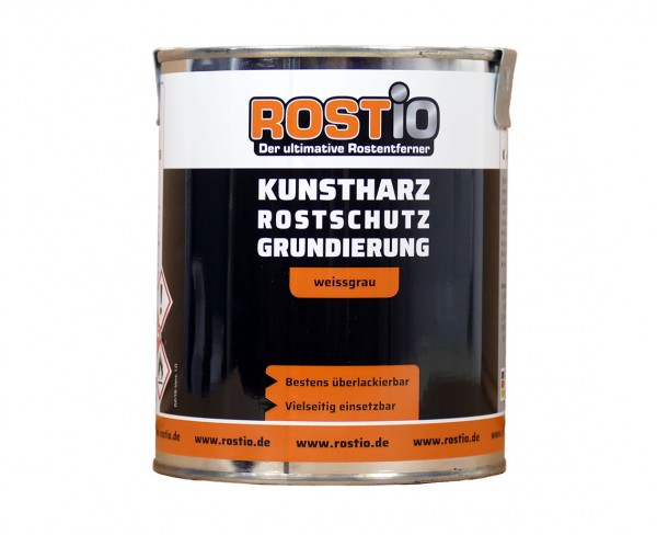 ROSTIO Rostschutzfarbe Kunstharz Rostschutzgrundierung weißgrau