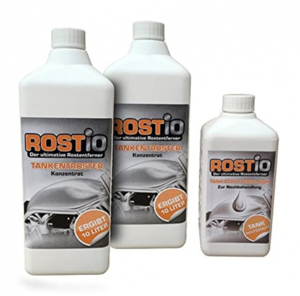 ROSTIO Tank Rust Remover Set - 2 x 1 liter Concentrate + 500 ml Tank protective Emulsion